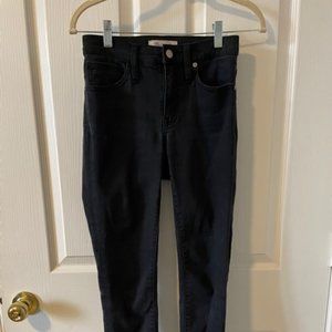 Madewell black 9" high rise skinny jeans